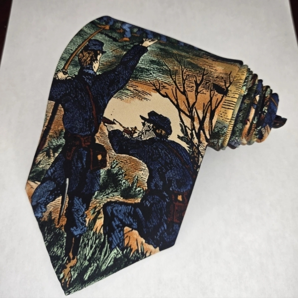 Coporate Casual American Series 100% Silk Civil War Flag Tie Shiloh Battle Gift